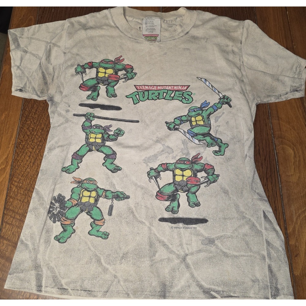 Vintage 1991' TMNT Teenage Mutant‎ Ninja Turtles T-Shirt Rare Youth Large